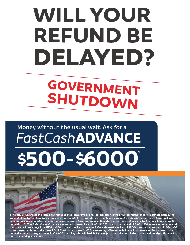 FCA government shutdown flyer