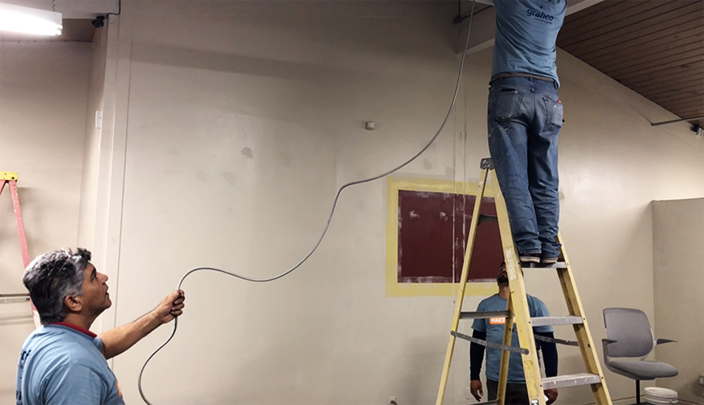 Office Makeover - installing conduit