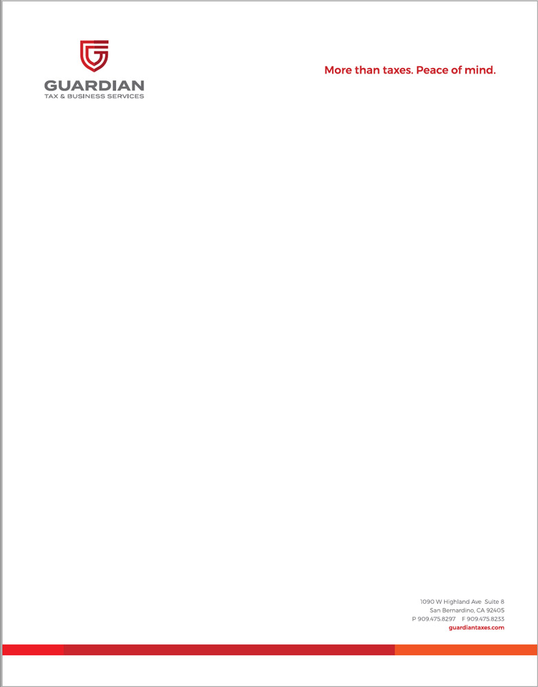 Guardian Tax letterhead