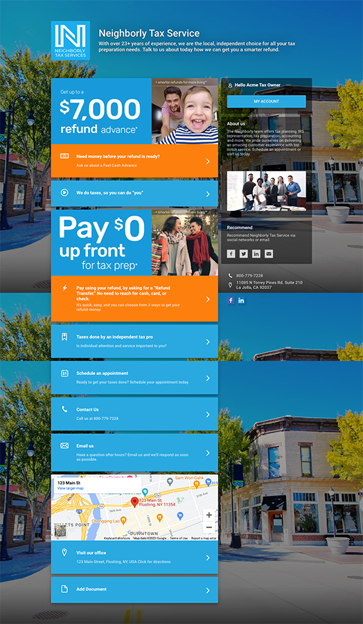 Website for tax professional