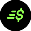 Type=money-fast, Color=green on black