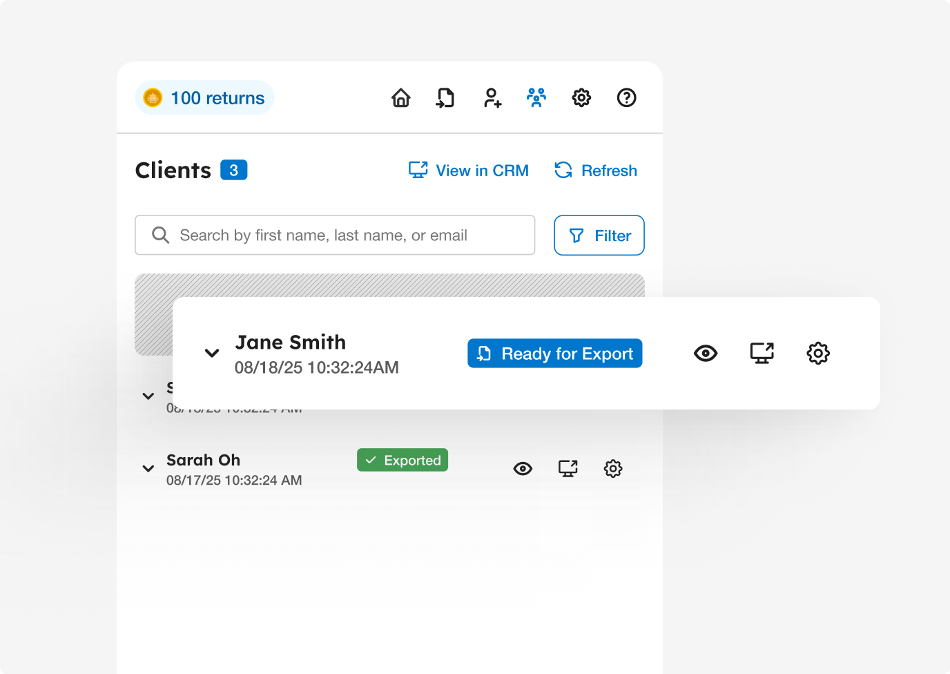 Client return status
